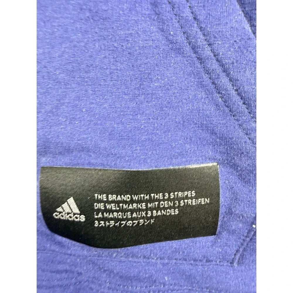 Adidas Mens Athletics Hoodie Blue Heathered Long Sleeve Sweatshirt Large